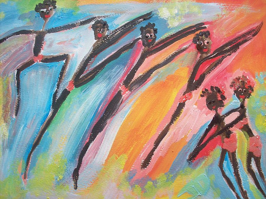 Ballet Painting - Freedom joyful ballet by Judith Desrosiers