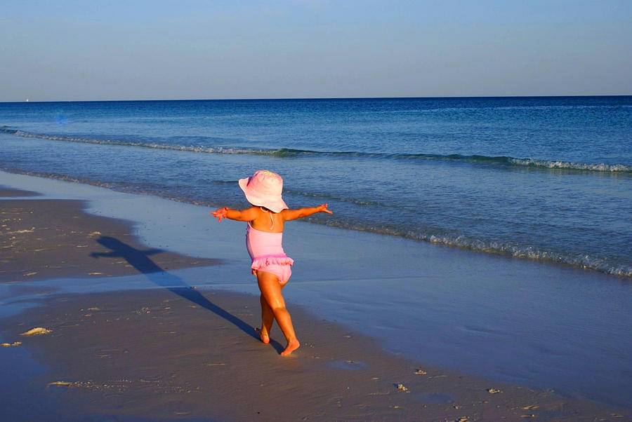 Beautiful Girl Enjoying Freedom On The Beach Stock Image 