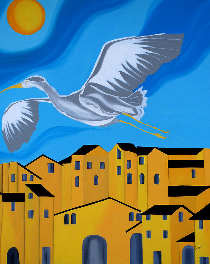 Stork Painting - Freedom by Sonali Kukreja