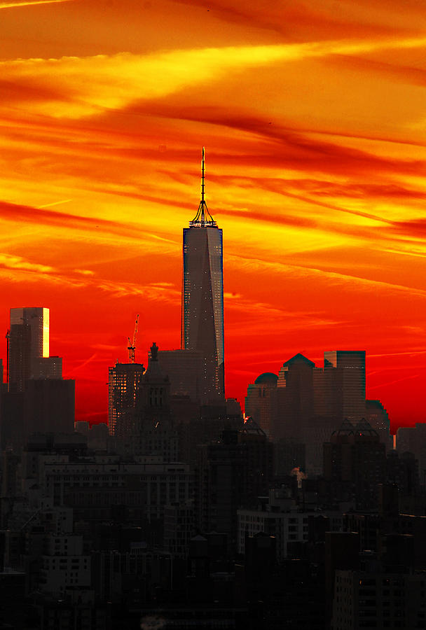 New York City Photograph - Freedom Tower at Sunset by Frank Savarese