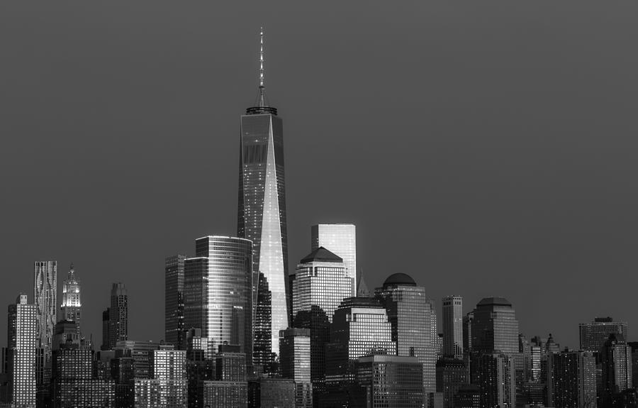 Freedom Tower Glow Bw Photograph