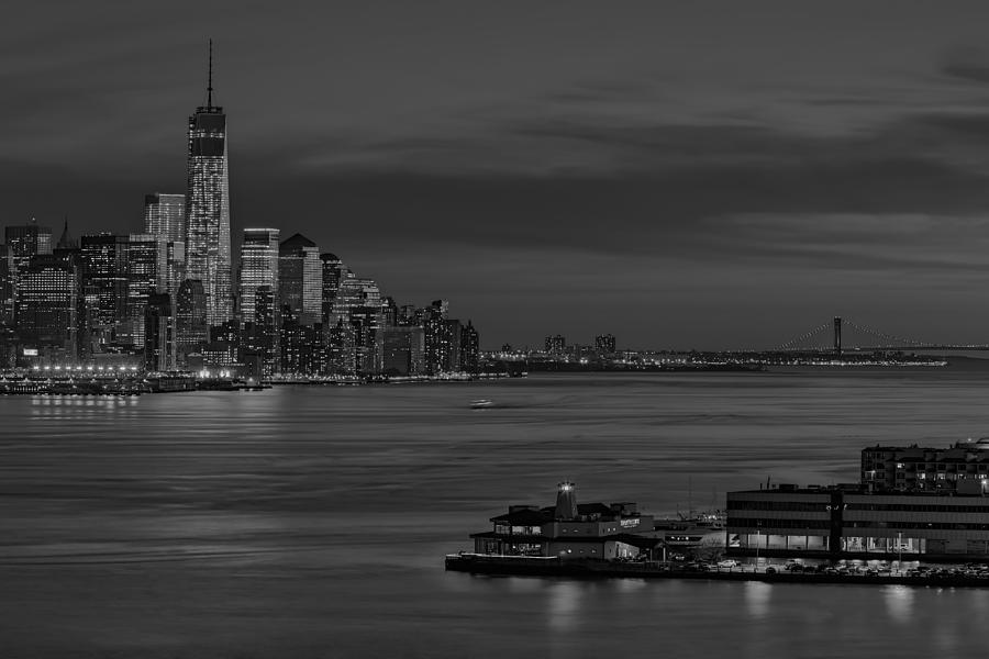 Freedom Tower Sunset Bw Photograph