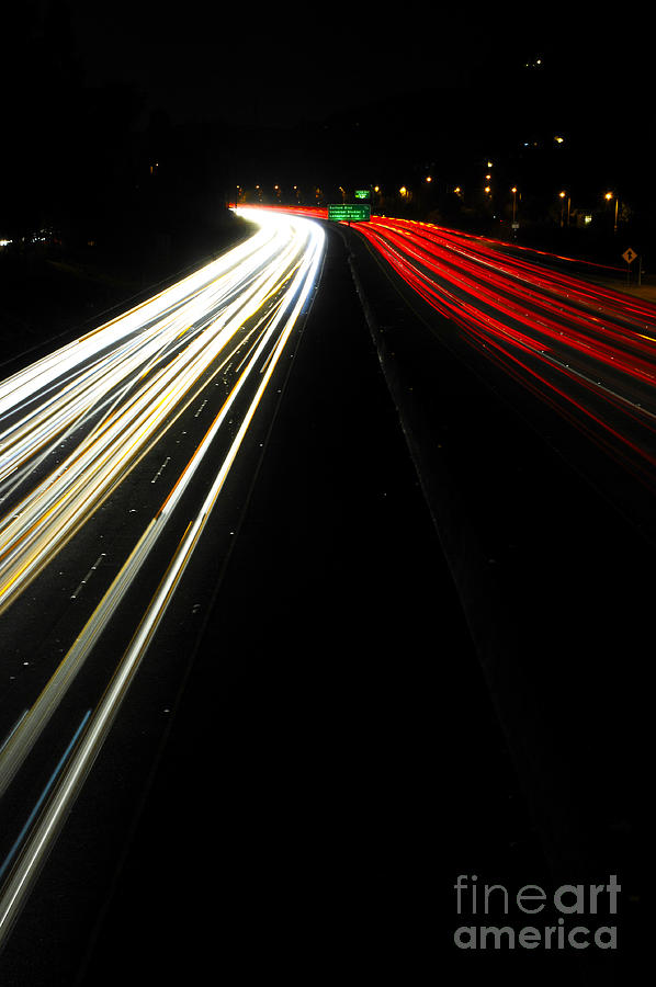 Freeway at night 6 Photograph by Micah May