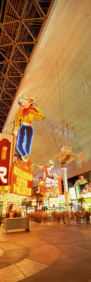 Color Image Photograph - Fremont Street Downtown Las Vegas by Panoramic Images