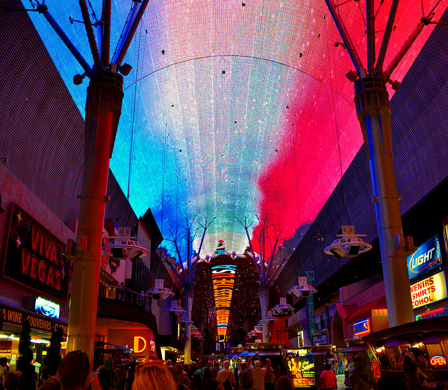 Fremont Street Flyover Photograph by David Lee Thompson