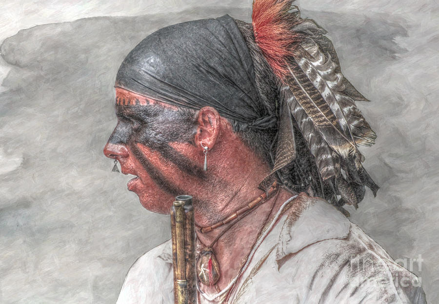 French and Indian War Delaware Indian Warrior Digital Art by Randy Steele