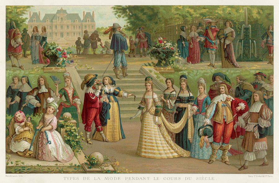 French Aristocrats Of The Mid17th Drawing by Mary Evans Picture