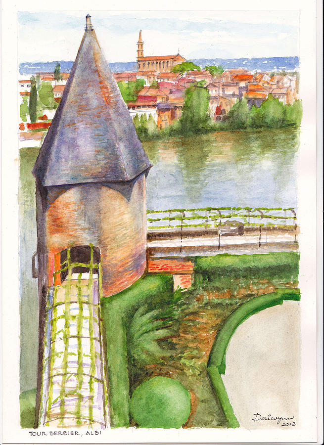 French Battlement Tower Painting by Dai Wynn