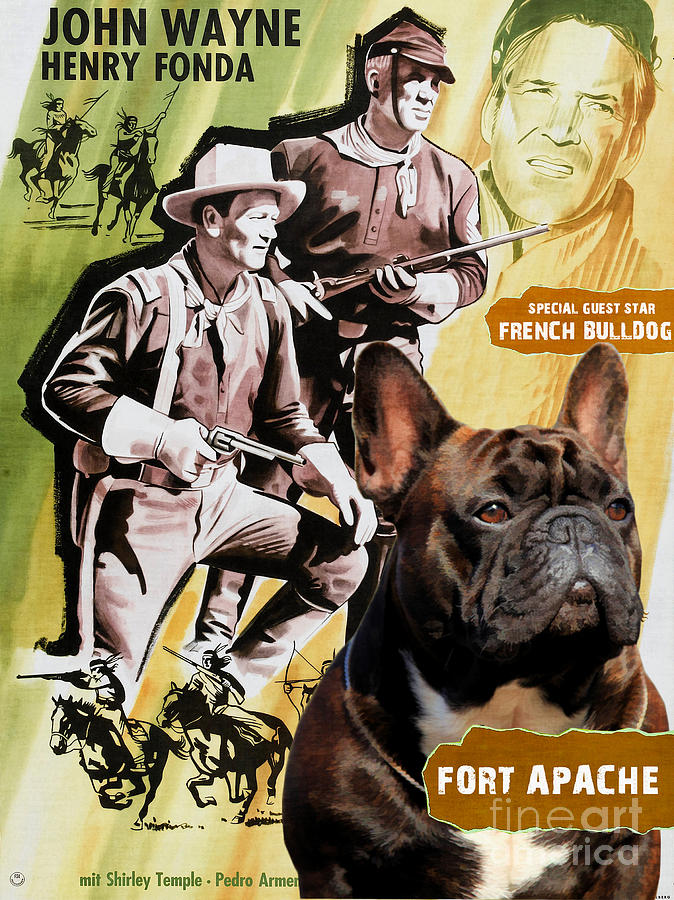 French Bulldog Art - Fort Apache Movie Poster Painting by Sandra Sij