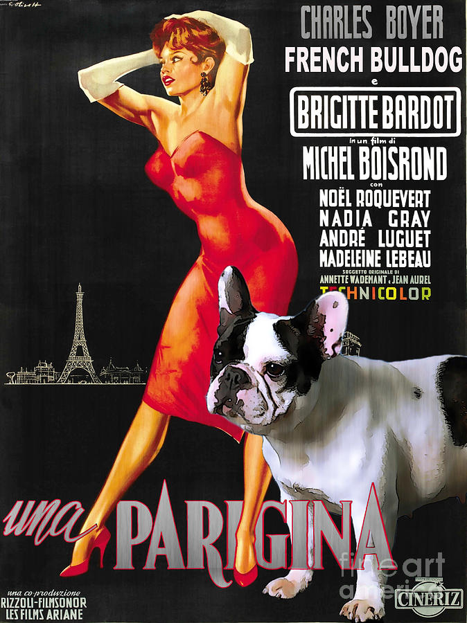 French Bulldog Art - Una Parigina Movie Poster Painting by Sandra Sij