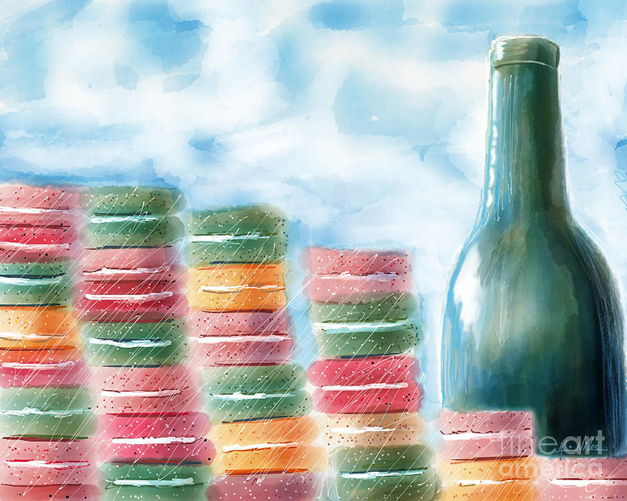 French Cafe Skyline Painting by Kim Niles