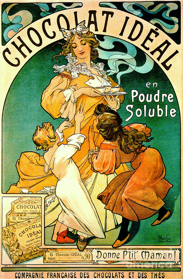 Vintage Ads Photograph - French Chocolate Ad c1895 by Padre Art