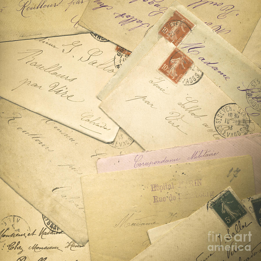 French Correspondence from WW1 #2 Photograph by Jan Bickerton