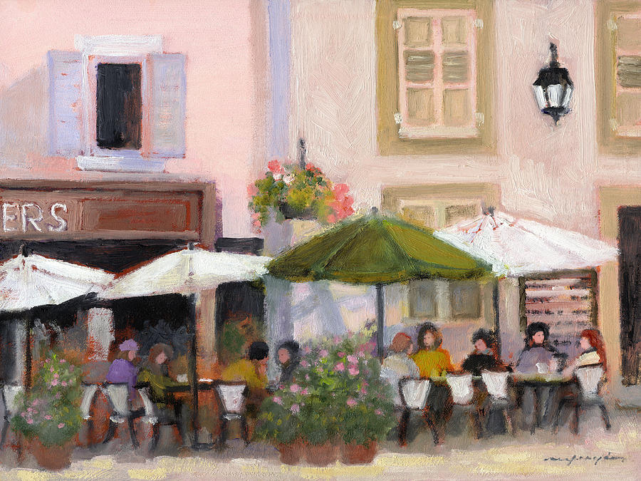 French Country Cafe Painting by J Reifsnyder
