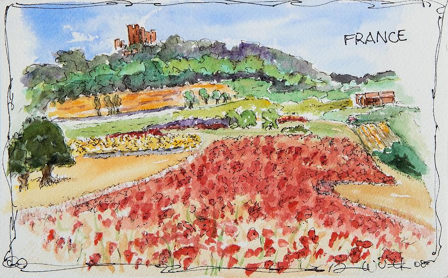 French Countryside of Poppies Painting by Barbara Wirth