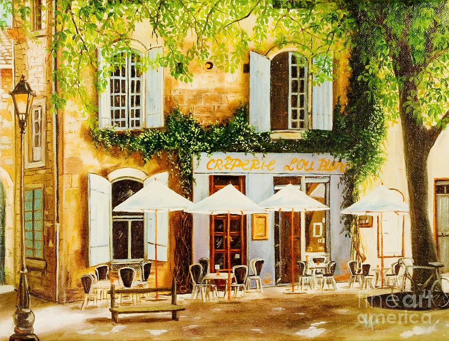 French Crepe Restaurant Painting