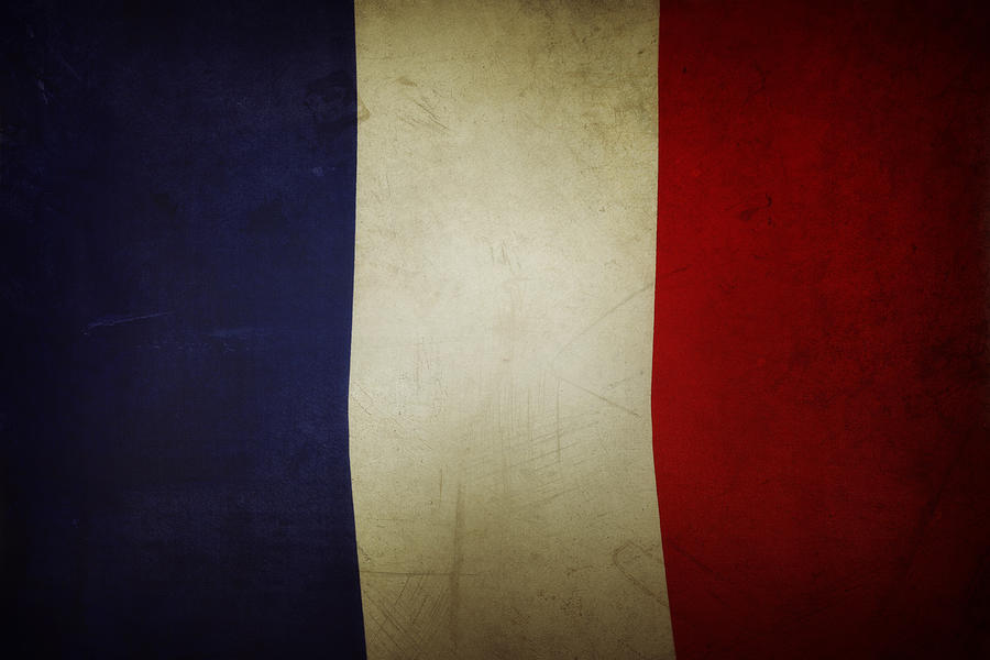 Flag Photograph - French flag by Les Cunliffe