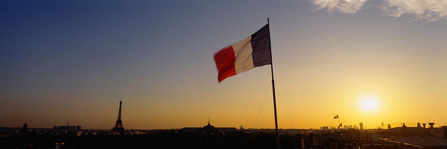 French Flag Waving In The Wind, Paris Photograph by Panoramic Images