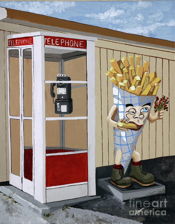 Restaurant Painting - French Fry Guy by Jennifer Donald Restaurant Painting - French Fry Guy by Jennifer Donald