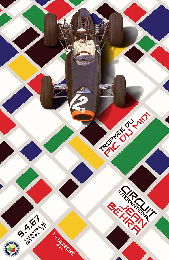 French Grand Prix 1967 Circuit Jean Behra Digital Art by Georgia Clare