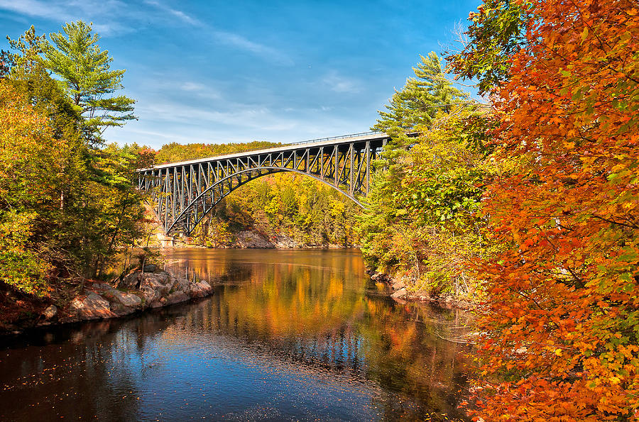 French King Bridge in Autumn Photograph by Mitchell R Grosky