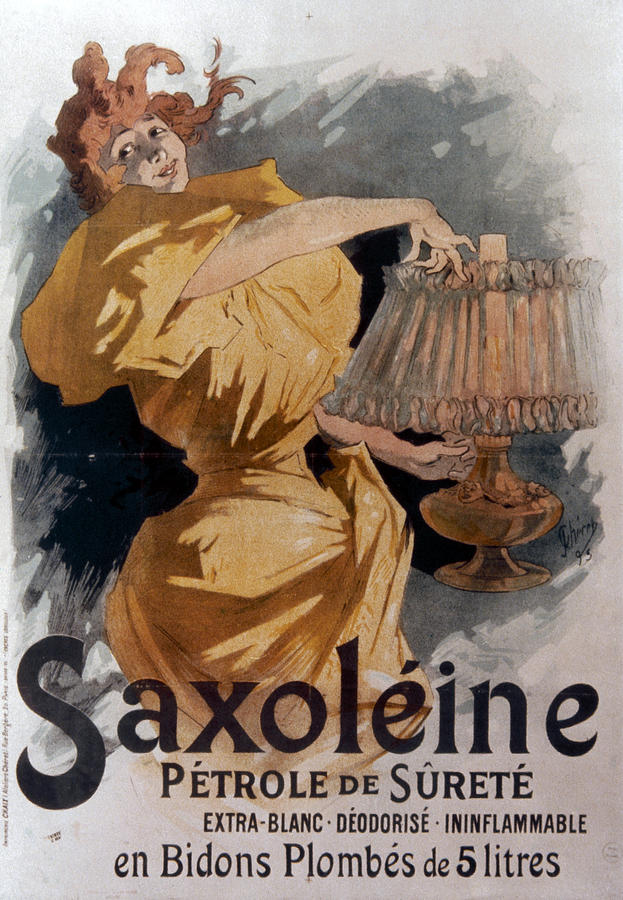 French Lamp Oil Ad, 1895 Painting by Granger