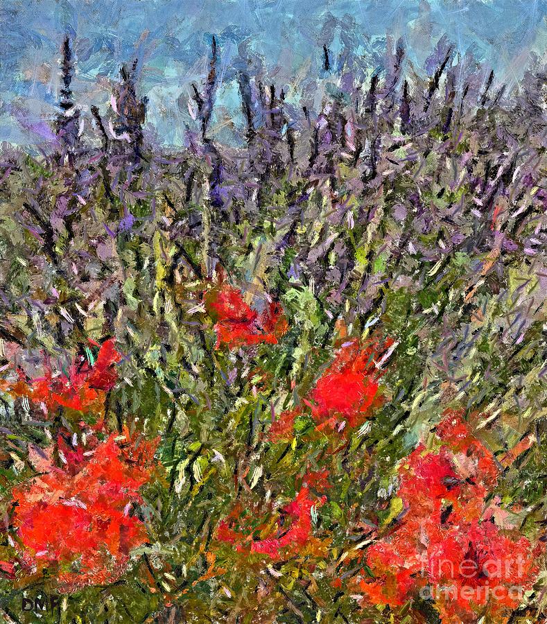 French Lavender Field Painting by Dragica  Micki Fortuna