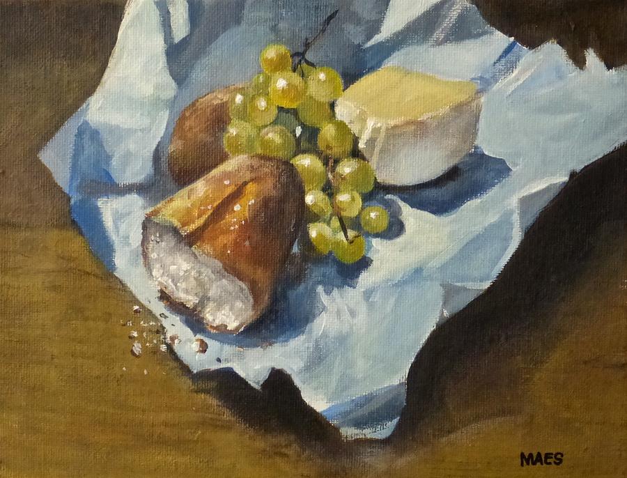 Bread Painting - French Lunch by Walt Maes