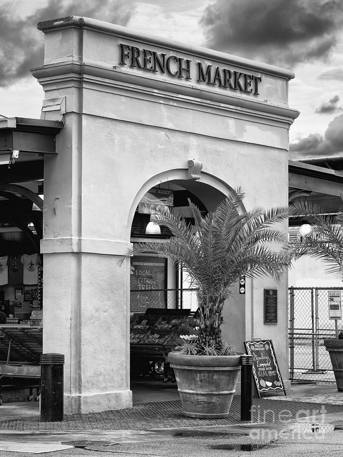 French Market NOLA BW Photograph by Jerry Fornarotto