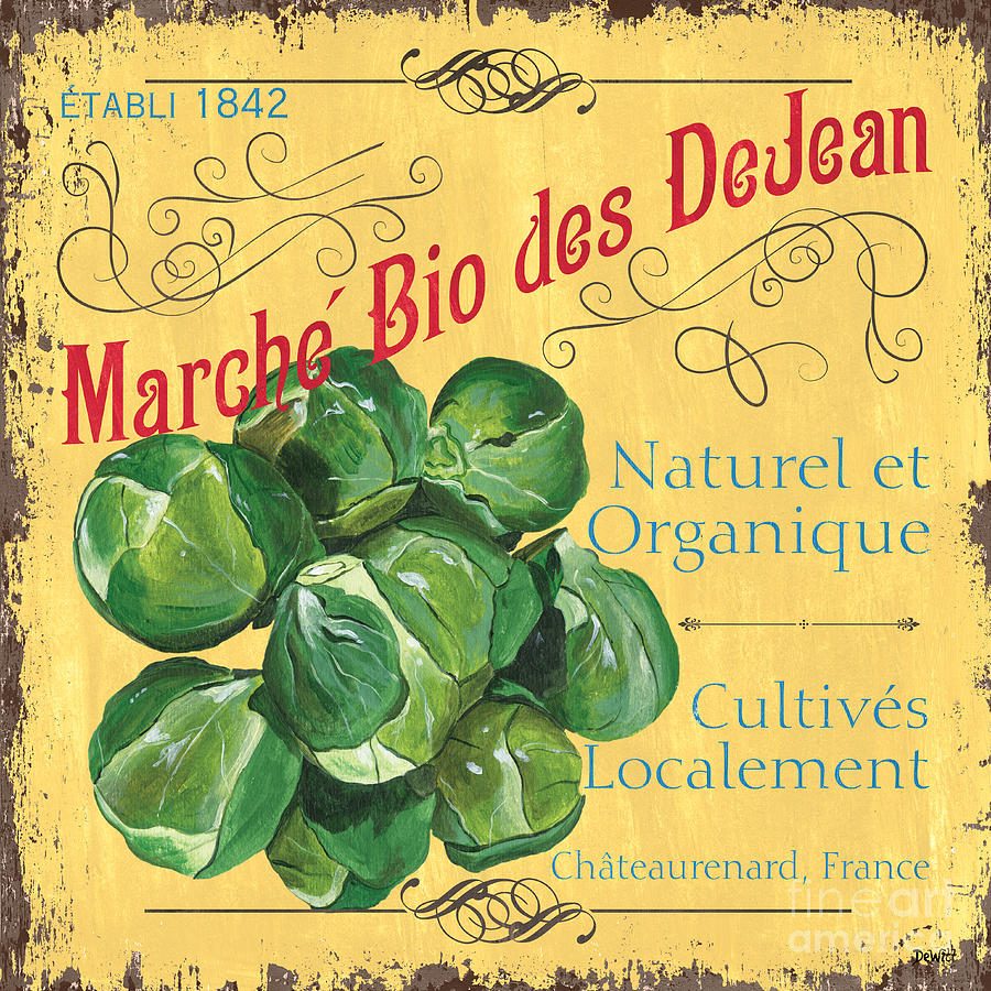 Vegetable Painting - French Market Sign 1 by Debbie DeWitt