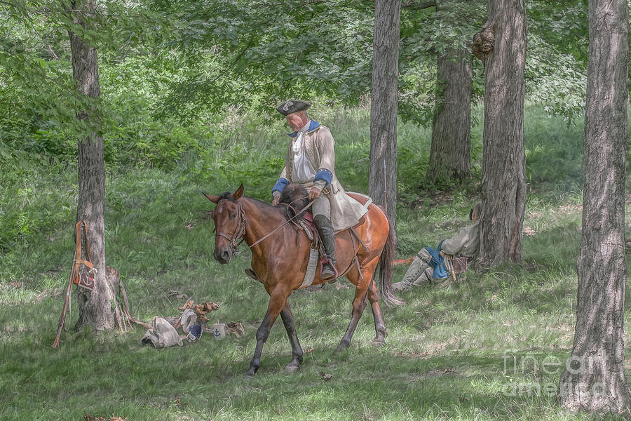 French Officer on Horse Grand Encampment Two Digital Art by Randy Steele