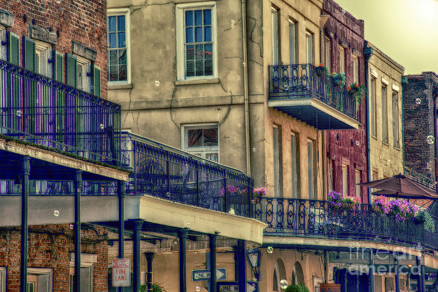 French Quarter Balconies and Bubbles Photograph by Kathleen K Parker