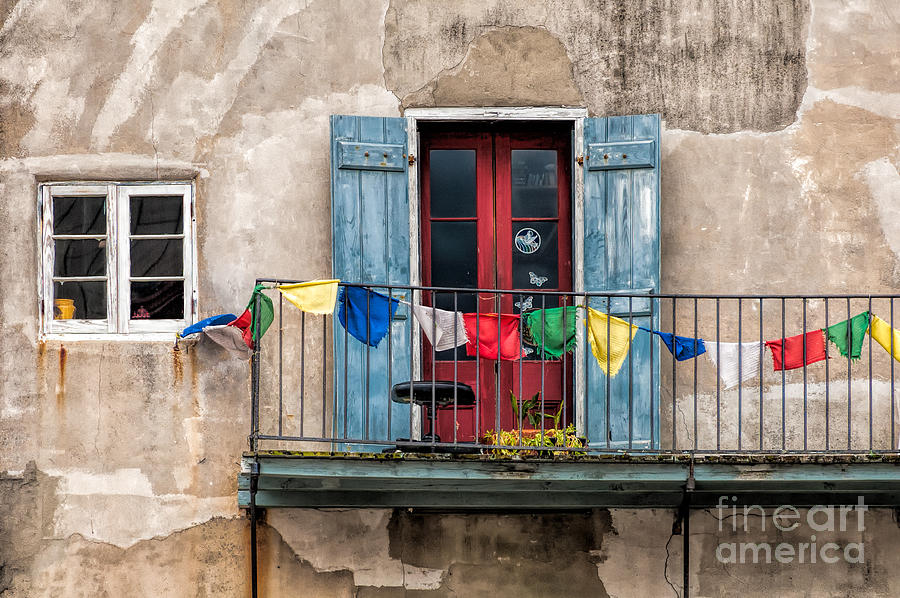 Flag Photograph - French Quarter Balcony by Kathleen K Parker