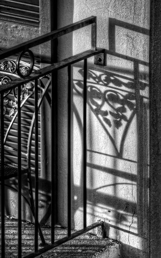French Quarter Balcony Shadow Photograph by Greg and Chrystal Mimbs