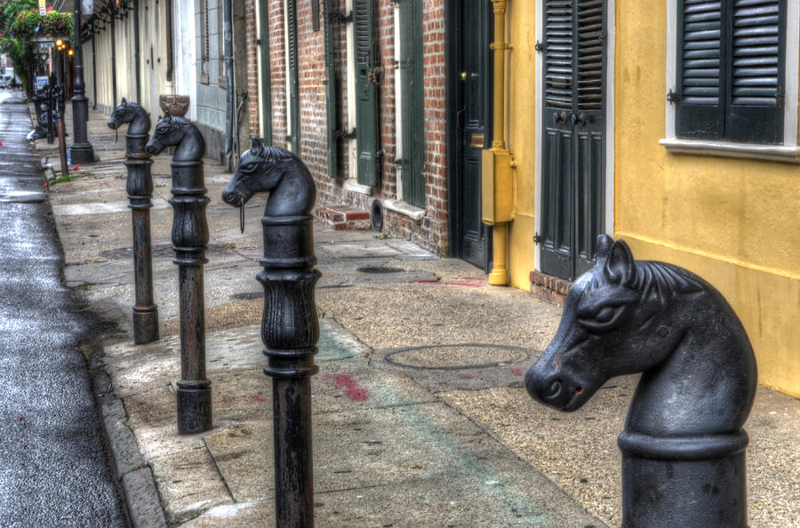 New Orleans Photograph - French Quarter Horse Head Hitching Post by Greg and Chrystal Mimbs