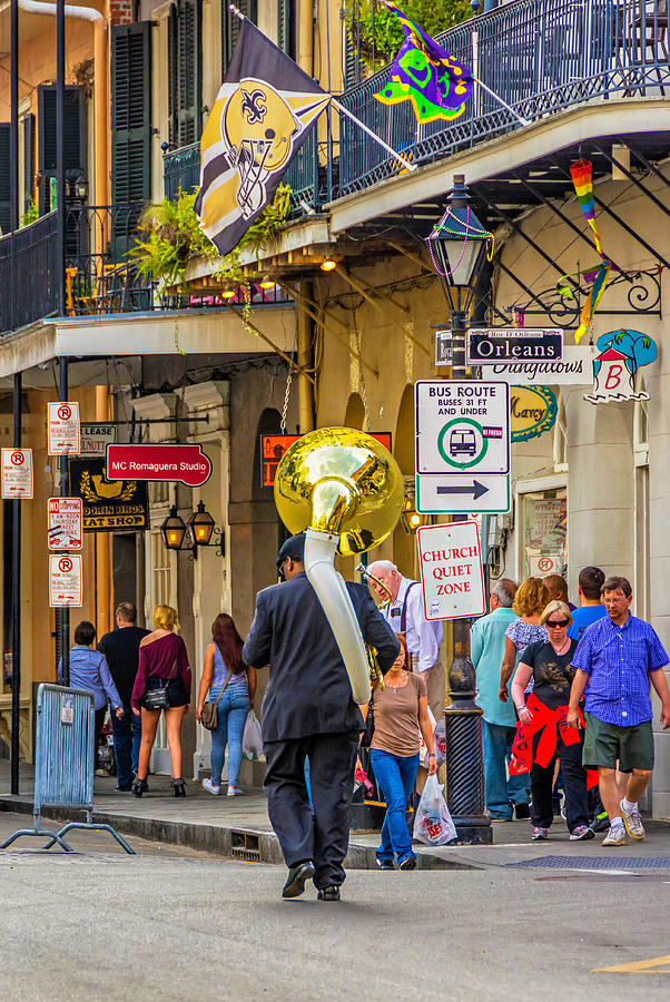 New Orleans Photograph - French Quarter Tuba Gig by Steve Harrington