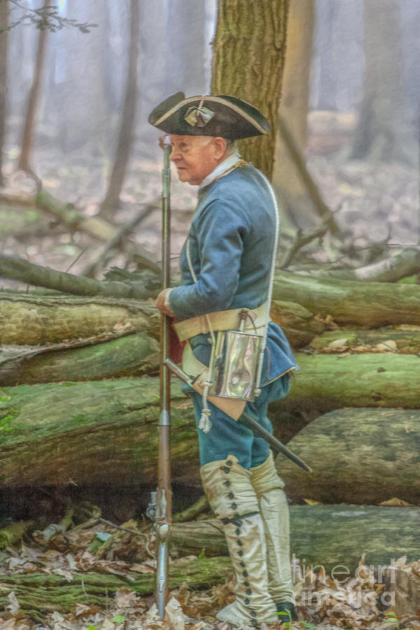 French Soldier Loading Musket Cook Forest Digital Art by Randy Steele