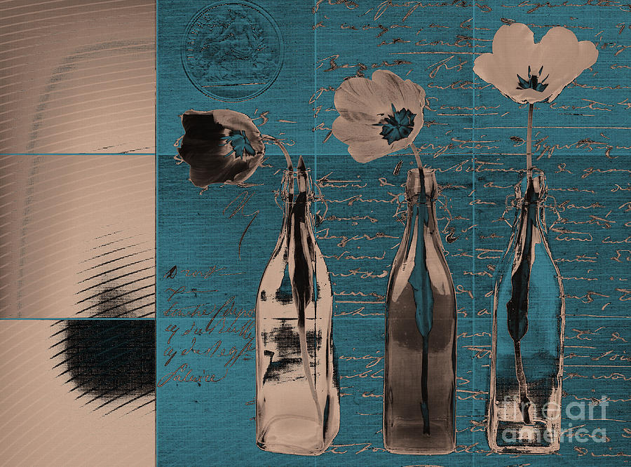French Still Life  - a61 - Turquoise Digital Art by Variance Collections