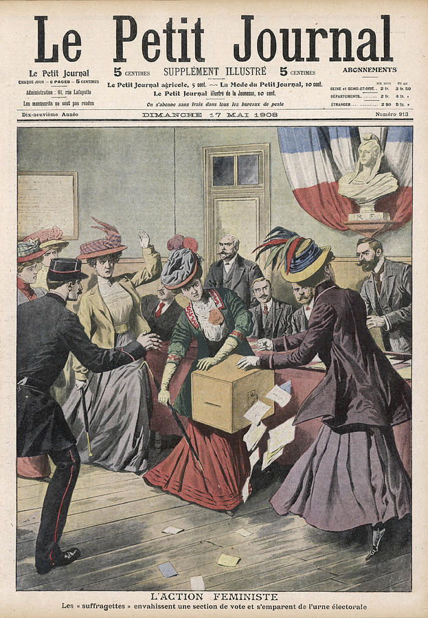 French Suffragettes Disrupt Election Drawing By Mary Evans Picture ...