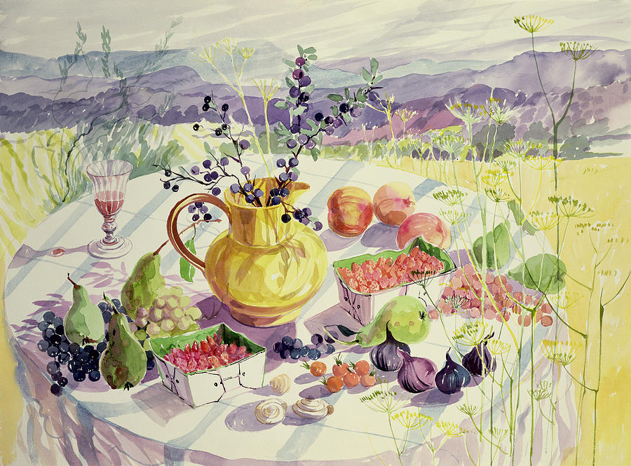 Flower Painting - French Table by Elizabeth Jane Lloyd