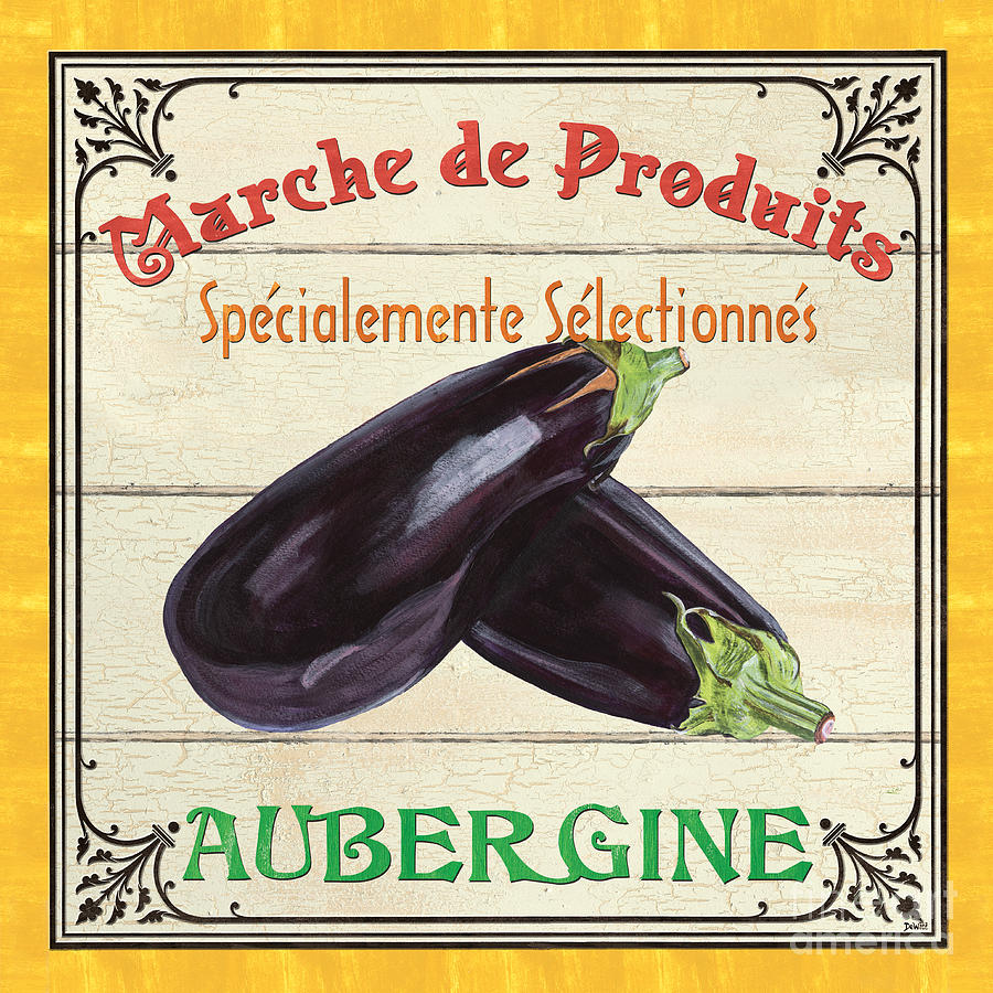 Vegetable Painting - French Vegetable Sign 3 by Debbie DeWitt