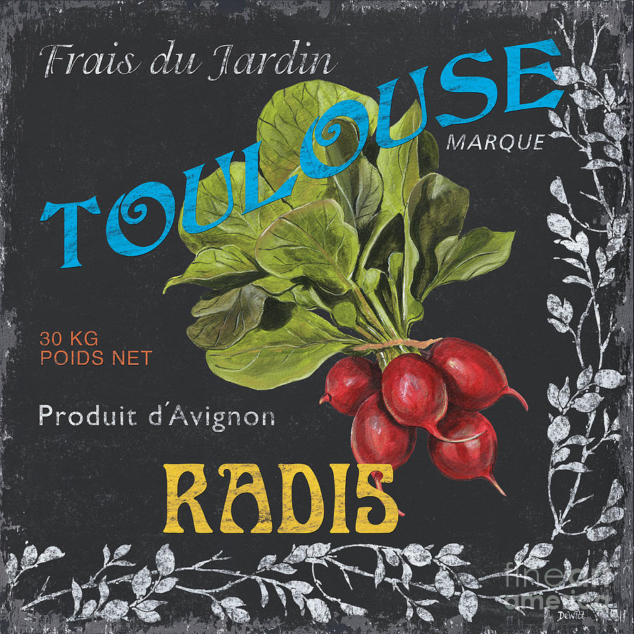 Vegetable Painting - French Veggie Labels 3 by Debbie DeWitt