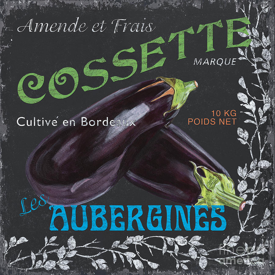 French Veggie Labels 4 Painting by Debbie DeWitt