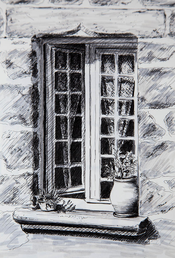 French Window - sketchbook Drawing by Lindsey Weimer