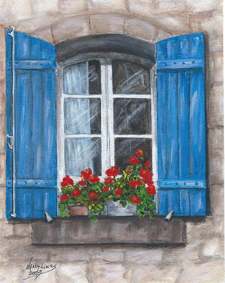 French Window Painting by Nancy Lucks