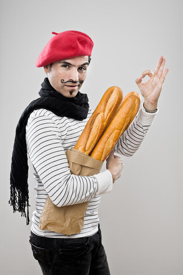 Frenchman With French Baguettes Photograph by Izusek