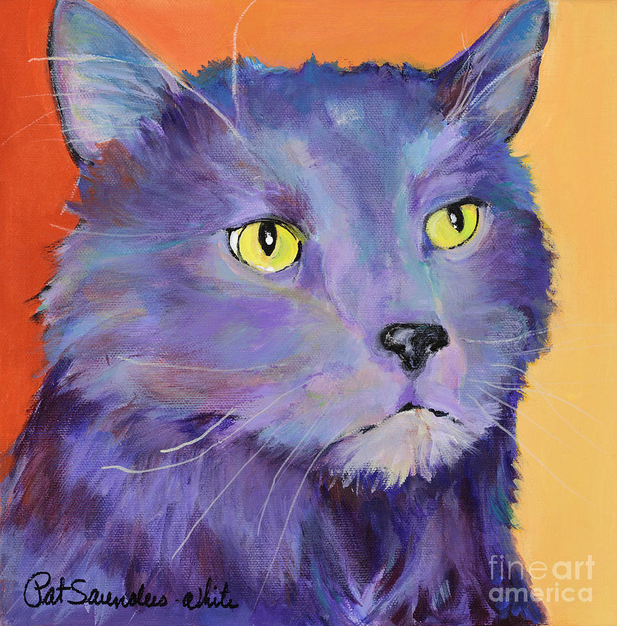 Feline Painting - Frenchy by Pat Saunders-White