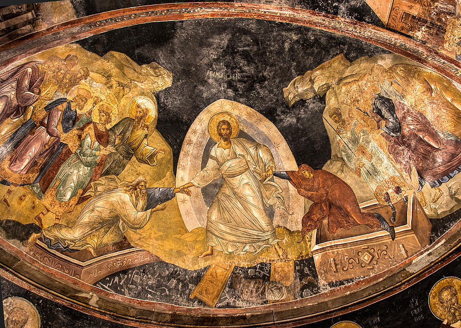 Turkey Photograph - Fresco in Chora Church in Istanbul by Marion McCristall