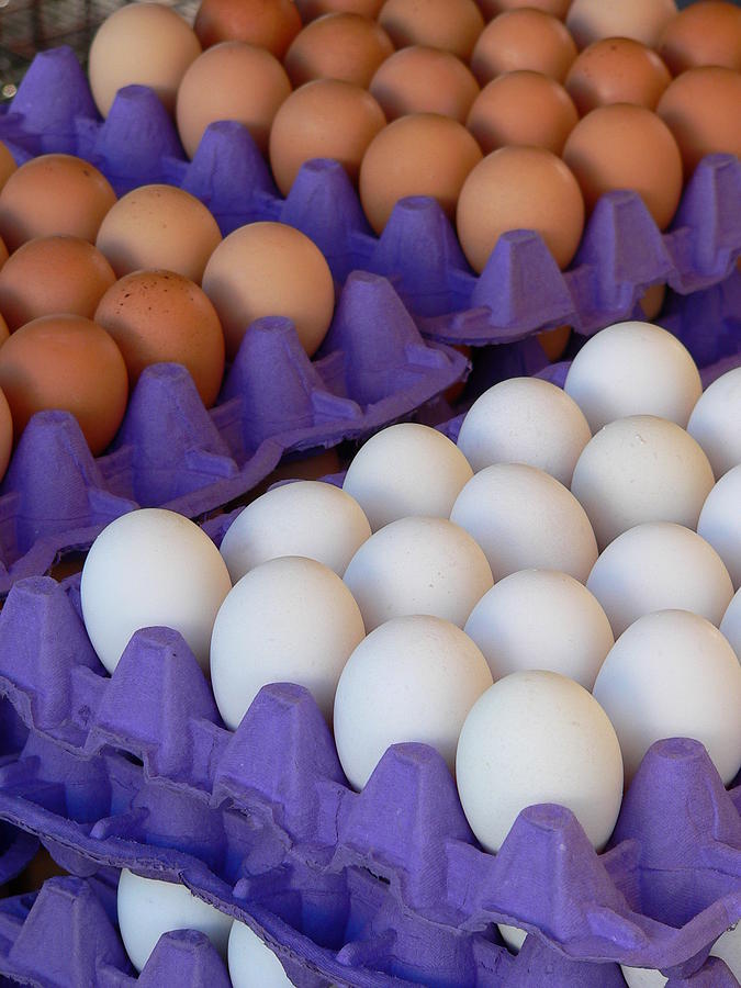 Fresh Brown and White Eggs Photograph by Jeff Lowe