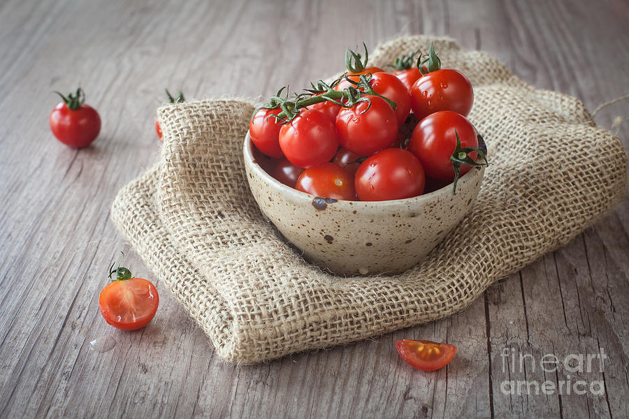Fruit Photograph - Fresh cherry tomatoes by Sabino Parente